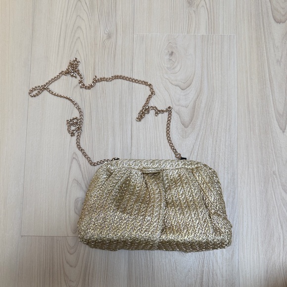 Olga Berg Woven Raffia Chain-Shoulder Evening Bag - Picture 2 of 3